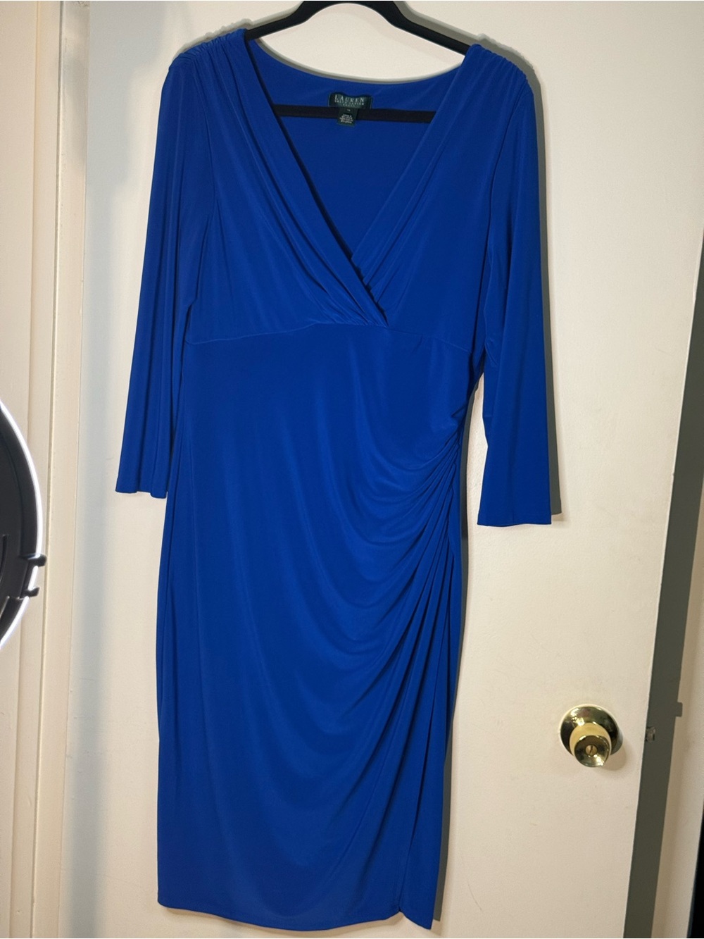 Ralph Lauren Cobalt Blue Long-Sleeve Wrap Dress